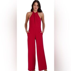 BRAND NEW Julia Jordan Halter Jumpsuit RED SZ 8